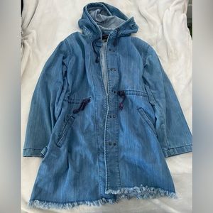 Blue Ripped Oversized Jacket